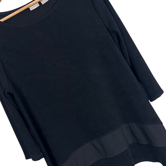 CHICO'S TRAVELERS Women's M (1) Black Acetate Slinky Stretch Minimal Tunic Top - Picture 1 of 10